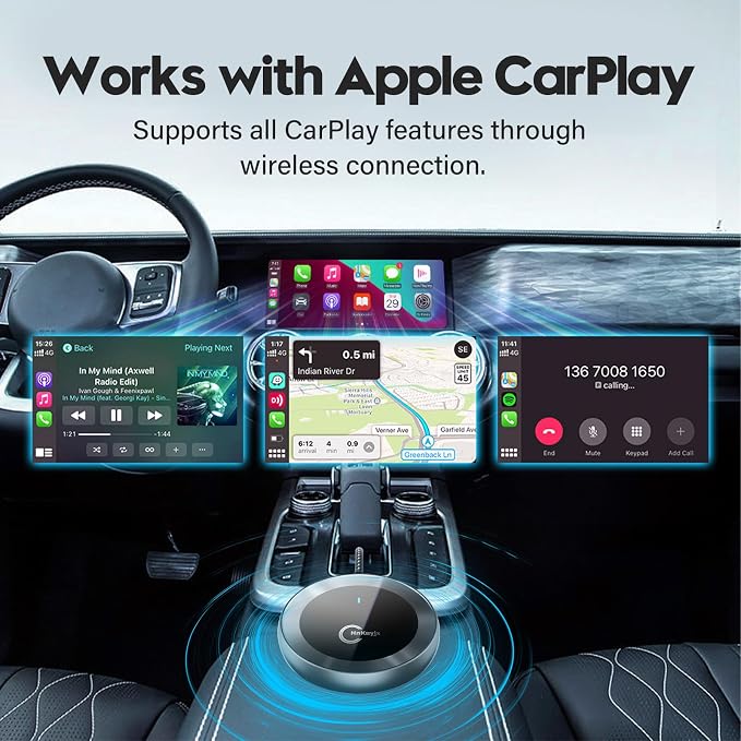 Wireless CarPlay Adapter Android Auto Wireless Adapter 2 in 1 2026 Upgraded, Converting Factory Car Wired CarPlay/Android Auto to Wireless, Applicable Phones with iOS 10+ & Android Auto