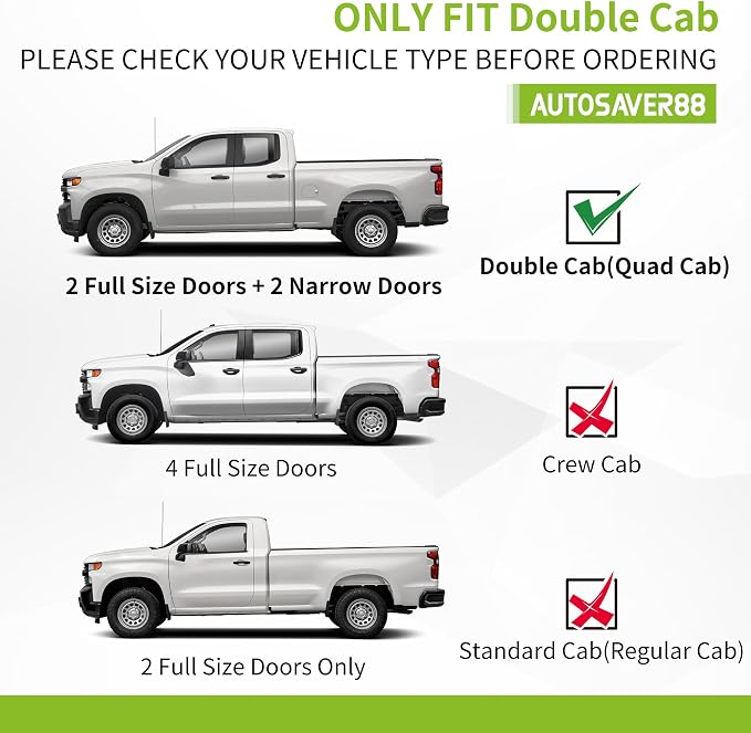 AUTOSAVER88 6.5" Running Boards Compatible with 2019-2026 Chevy Silverado/GMC Sierra 1500, 2020-2026 2500HD 3500HD Extended/Double Cab, Chrome Side Step Nerf Bars