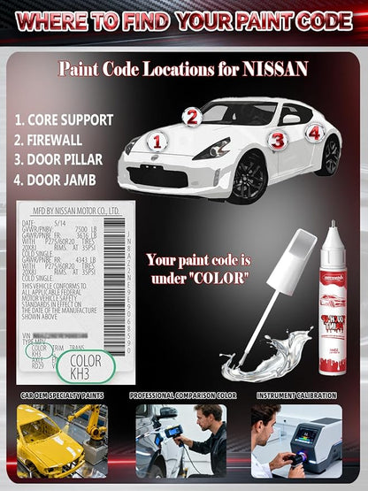 RAY Deep Blue Pearl Car Touch Up Paint for Nissan, Color Accurate Two-In-One Car Paint Scratch Repair Pen, Professional Scratch Remover for Vehicles Chips and Nicks Scuff