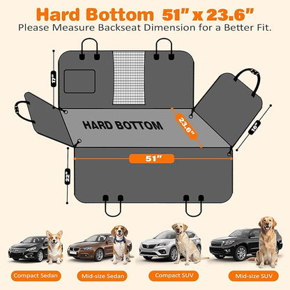 URPOWER Dog Car Seat Cover for Pets 100% Waterproof Seat Cover Hammock 600D Heavy Duty Scratch Proof Nonslip Durable Soft Back Seat Covers for Cars Trucks and SUVs