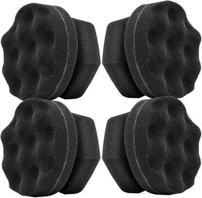 Tire Dressing Shine Applicator (4 Pack), Round Grip Deeper Tire Brush Dressing Applicator Pad Wave to Reach Trim Makes Detailing Tires Easier -, Washable, and Reusable
