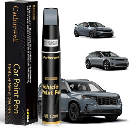 NH-877P/138P Sonic Gray Pearl Touch Up Paint Compatible with Honda, Exact Match Car Paint Pen Automotive Scratch Repair Remover Kit Quick & Easy Solution for Vehicle Chips and Nicks