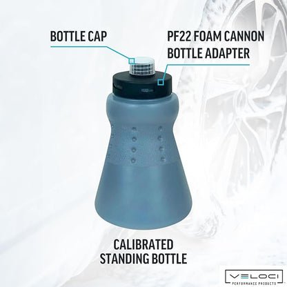 MTM Hydro Wide Mouth Foam Cannon Bottle Kit for Pressure Washer with Cap, Adapter and Filter, Plastic, 32 oz.