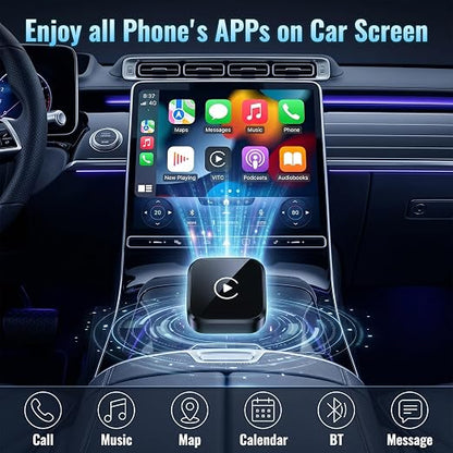 2 in 1 CarPlay Android Auto Adapter Mini USB for iPhone iOS10+ Android11+ | Mini USB Compact Design, Stable Smooth Connection, Plug and Play Easy Connection, All-in-one Car Multimedia Adapter