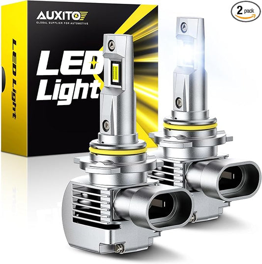AUXITO 9012/HIR2 Bulbs, 50000LM Brightness 900％ Brighter, 6000K White, Canbus Ready Plug and Play HIR2 Halogen Fog Lamp Replacement, Pack of 2