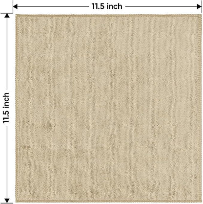 HOMEXCEL Brown Microfiber Cleaning Cloth 20 Pack 11.5 x 11.5 inch Microfiber Towels for Cars Ultra Absorbent Car Washing Cloth Lint Free Streak Free Cleaning Rags for Car, Kitchen Window
