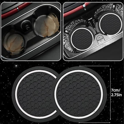 NBTEPEM 10 Pcs Car Floor Mats Full Set & Sport Leather Steering Wheel Cover 14.5-15 inch, Center Console Cover, Seat Belt Cushion, Cup Holder Coaster, Universal Automobile Interior Sets (White)