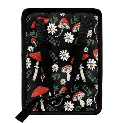 BIGCARJOB Mushroom Daisy Car Trash Bag for Back Seat,Mushroom Print Car Trash Can with Lid Portable Travel Car Trash Bag Holder Vehicle Trash Can for SUV Truck Van