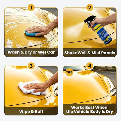 Car Coating Spray - Quick Nano Ceramic Wax & Polish - Ultra-High Gloss Coating Sealant for Car Body, Exterior Paint, and All Automotive Surfaces