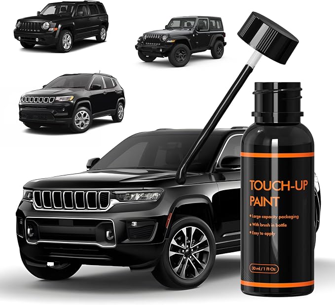 PX8/DX8 Black Touch Up Paint Compatible With Jeep, DIY Car Paint Scratch Repair Kit, Automotive Paints, Quick & Easy Fix Scratch Repair for Grand Cherokee/Wrangler/Renegade/Compass/Patriot