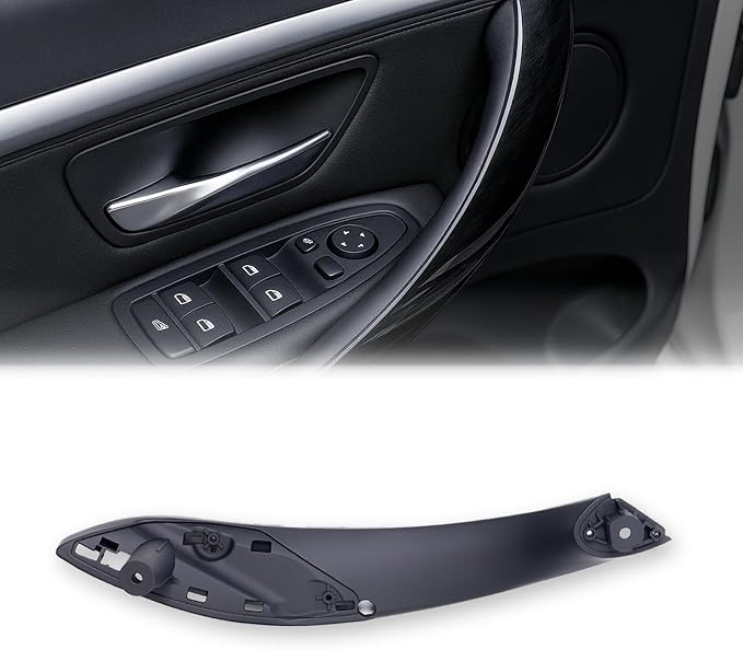 1PCS Door Handles Replacement for BMW 3 Series F30 4 Series F32 F80 F82 Inner Door Pull Strap Armrest Bracket Handle Kit Interior Trim, 2013-2018 320 328 330 335 2014-2019 428 435 (Front Right, Black)