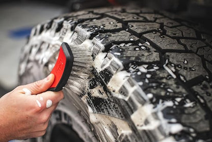 Detail Factory - ProGrip Tire Brush - Ergonomic ProGrip Handle, Stiff Synthetic Bristles, Ergonomic Design, Clean Your Tires with Ease - Octane Ectoplasm