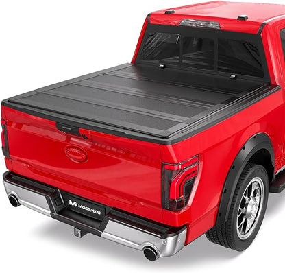 MOSTPLUS 5.5fFT Low Profile Hard Quad-Fold Truck Bed Tonneau Cover Compatible for 2015-2025 2026 Ford F150 F-150 2WD/4WD 67Inch