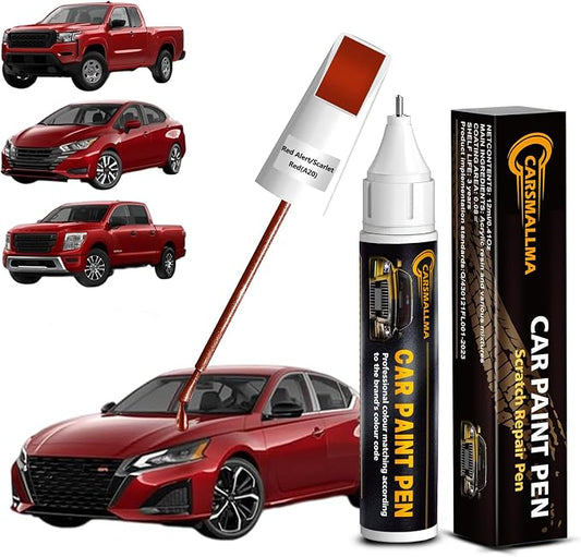 A20 Red Alert/Scarlet Red Car Touch Up Paint for Nissan, Color Accurate Car Paint Scratch Repair Pen Kit Quick & Easy Fix Vehicle Chips and Automotive Nicks Scuff