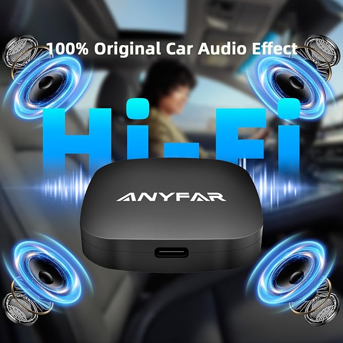4-in-1 Wireless CarPlay Android Auto Adapter Magic AI Box 3.0 Built-in Play Store Video Apps, Supports TF Card & USB Drive, USB/Type-C, Fits for Built-in Wired CarPlay Car