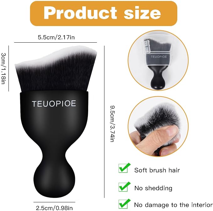 Car Interior Cleaning Brush, Car Duster Interior,Car Detailing Brush Dusting Brush,Car Interior Cleaning Tool, Auto Soft Hair Car Brush,Auto Interior Dust Brush for Air Vents(White)