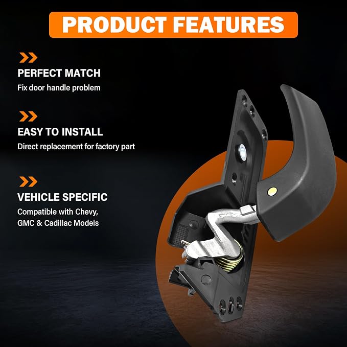 Interior Door Handles Left Right Front Rear Side Replaces 20833606 20833602 | Compatible with 2007-2013 Chevy Silverado Tahoe Suburban Avalanche GMC Sierra Yukon 1500 2500 3500 HD
