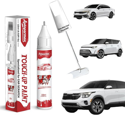 SWP Snow White Pearl Tricoat Car Touch Up Paint for Kia, Color Accurate Two-In-One Car Paint Scratch Repair Pen, Professional Scratch Remover for Vehicles Chips and Nicks Scuff