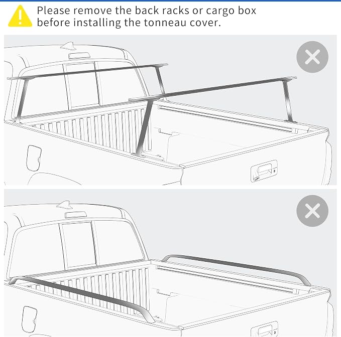 OEDRO Soft Trifold Truck Bed Tonneau Cover Fits for Toyota Tacoma 2005-2015, 6ft Bed with Track Rail System