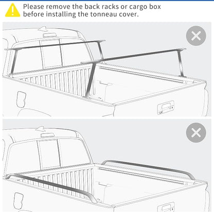 OEDRO Soft Trifold Truck Bed Tonneau Cover Fits for Toyota Tacoma 2005-2015, 6ft Bed with Track Rail System