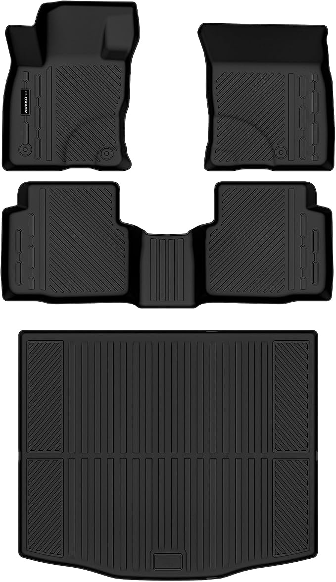 Auxko All Weather Floor Mats Cargo Mat for Ford Escape 2020-2025 2026 Gasoline All Season TPE Accessories Guard Odorless Anti-Slip Floor Liners Trunk Mat for Ford Escape Gasoline
