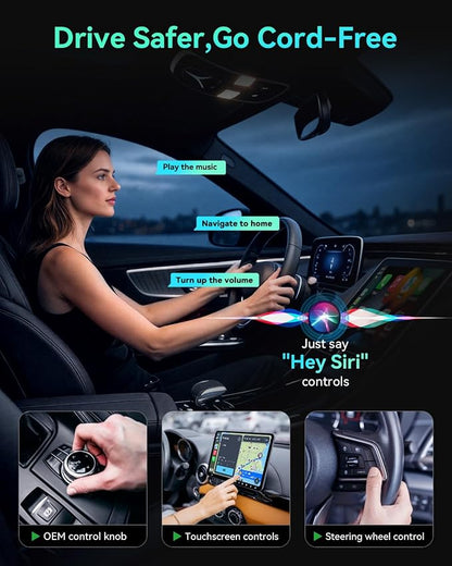 Wireless CarPlay Adapter 2025 Version, 2-in-1 Stable 5.8GHz Connection, Plug & Play via USB/USB-C, Auto Connect (Style 2)