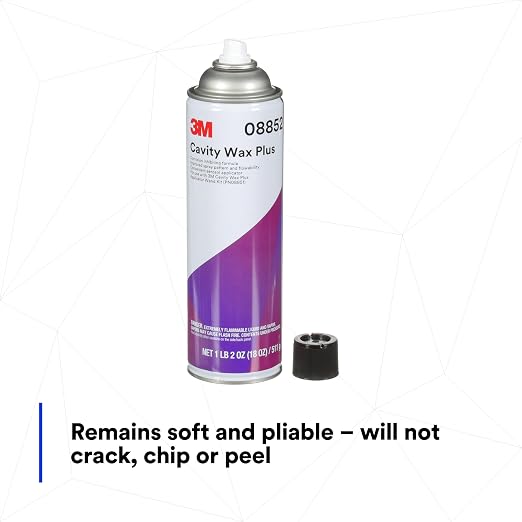 3M Cavity Wax Plus Aerosol Spray, 08852, 18 fl oz, Self-Healing, Corrosion Protection, Non-Hardening, Chipping, Peeling, Cracking