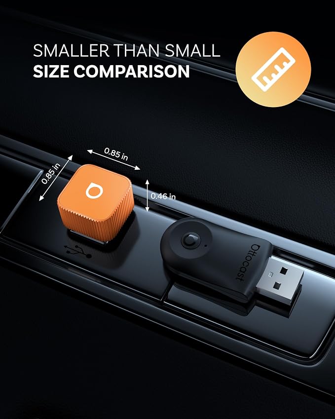 OTTOCAST Mini Cube 3.0 Wireless CarPlay & Android Auto Adapter 2026– Plug & Play, Fast Auto-Reconnect (Orange)