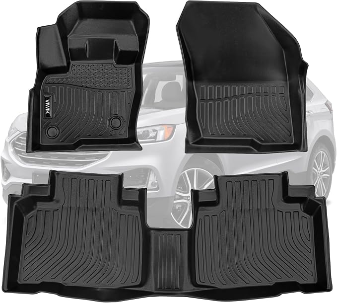 VIWIK Floor Mats Compatible for Ford Edge 2015-2026, TPE Rubber Car Mats All Weather Custom Floor Liners for 2015-2026 Edge Full Set 1st and 2nd Row Front & Rear Non-Slip Odorless