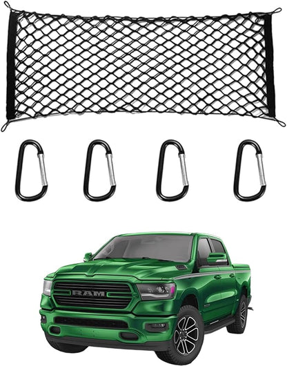 for Dodge Ram 1500 Envelope Style Truck Bed Cargo Net - Fits 2013-2024 2025 2026 Ram 1500 Accessories Cargo Net for Pickup Truck Bed - Heavy Duty Carabiners
