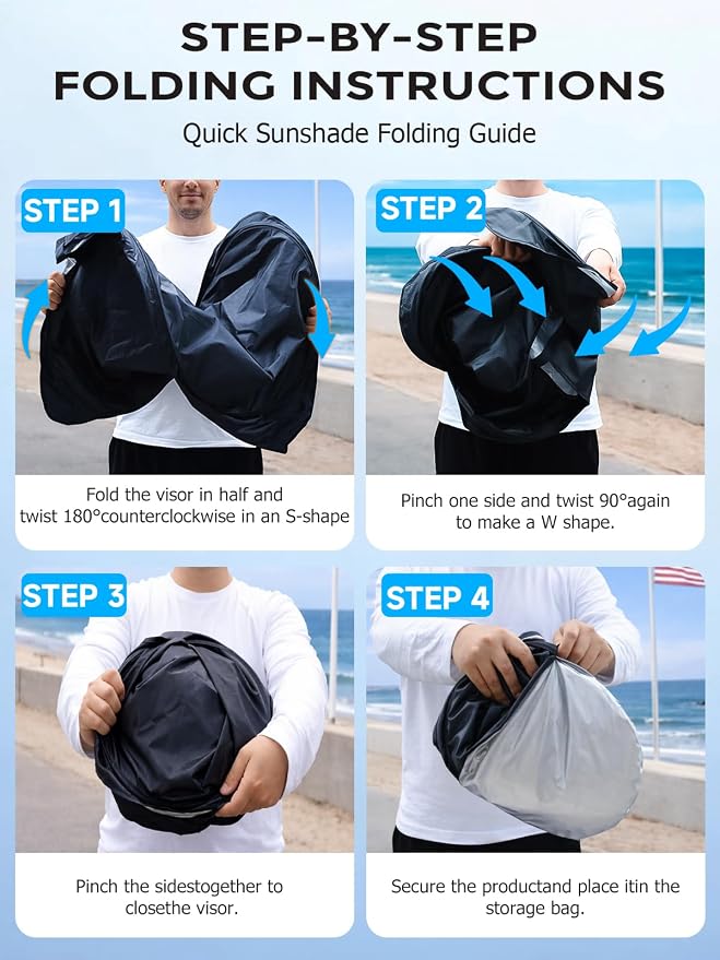 DMJN Front Windshield Sun Shade for Toyota 4Runner (2017-2027), [Nano Ice-Crystal Coatings] UPF50+ Heat & UV Block, Protect Car Interior & Keep Cool, Flodable Steel-Ring Car Cover for Summer