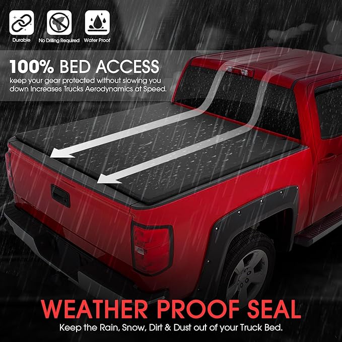 DNA MOTORING Truck Bed Soft Vinyl Roll-Up Tonneau Cover Compatible with 94-10 Dodge Ram 1500 2500 3500 / 11-18 Ram 1500 2500 3500, TTC-RU-022