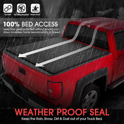 DNA MOTORING Truck Bed Soft Vinyl Roll-Up Tonneau Cover Compatible with 94-10 Dodge Ram 1500 2500 3500 / 11-18 Ram 1500 2500 3500, TTC-RU-022
