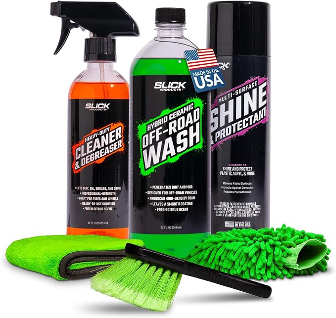 Slick Products Starter Bundles for Car, Truck, Motorcycle, UTV, Dirt Bike, Side by Side, ATV, Off-Road Truck, Jeep, Boat, Jet Ski, Watercraft, Mountain Bike and More (Off-Road Starter Bundle)