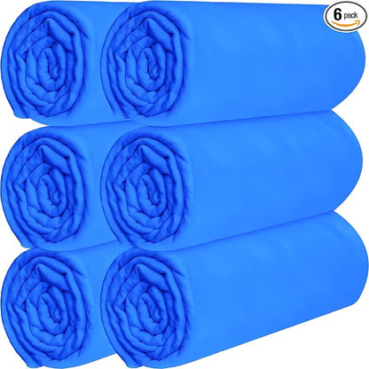 6 Pack Shammy Cloth for Car Drying 26”x17”Absorbent Car Drying Towel Reusable Car Wash Towel Chamois Cloth for Car, Dust Remove, No Scratch/Spot Streak, Blue