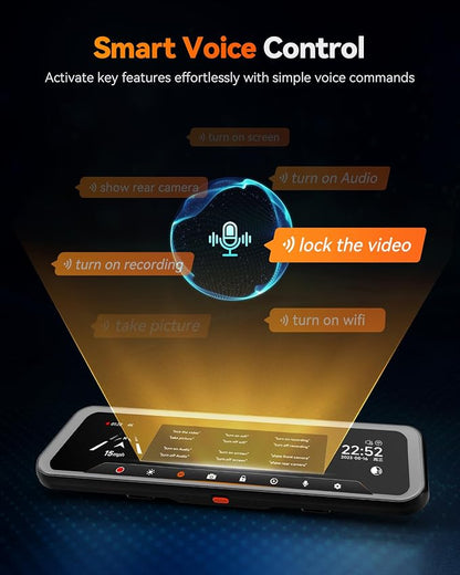 WOLFBOX G900 Tripro Cabin-N 3 Channel 4K Mirror Dash Cam, 4K+1080P+2.5K Front Inside Rear View Mirror Camera, 8MP STARVIS 2 IMX678 Night Vision, 12" Smart Screen, 5.8G WiFi (SD Card Not Included)