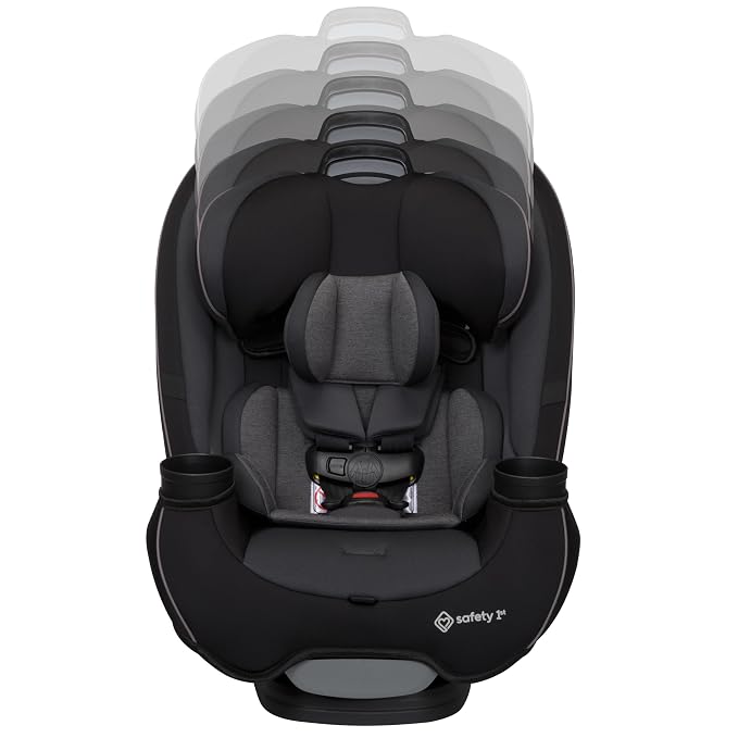 Safety 1st Grow and Go All-in-One Convertible Car Seat, Rear Facing, 5-40 lbs, Forward Facing (30–65 lbs), High Back Booster Seat 40-100 pounds, Black Phantom
