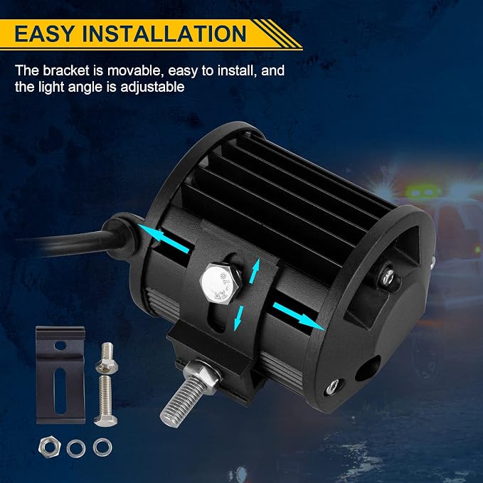 Willpower 2 Pcs 4 inch 36W Triple Row Flood Spot Beam Led Bar Driving Boat Off Road Lights for Jeep SUV Truck ATVs