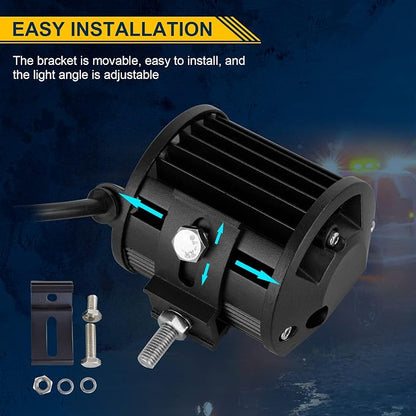 Willpower 2 Pcs 4 inch 36W Triple Row Flood Spot Beam Led Bar Driving Boat Off Road Lights for Jeep SUV Truck ATVs