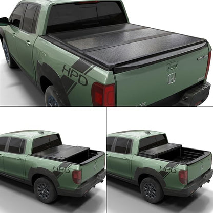 Toptiny Hard Folding Truck Bed Tonneau Cover |HTF039|Fits 2017-2026 Honda Ridgeline 5' Bed (64")