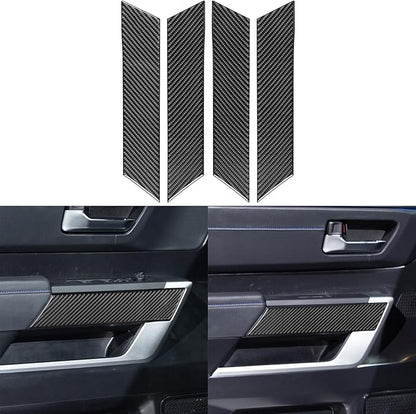 NVCNX Real Premium Carbon Fiber for Toyota Tundra 2022-2026 / Sequoia 2023-2026 2024 2025 Door Armrest Panel Cover Interior Trim Accessories Sticker 4PCs Without Seat Memory not for Extended Cab