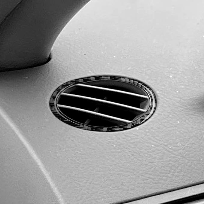 Black Real Carbon Fiber Accessories Car Defogging Air Vent Outlet Defogger Frame Cover Interior Trim Sticker Decal for Toyota Corolla CE LE S 2003 2004 2005 2006 2007 2008/XRS 2005-2006 Sedan 2PCS
