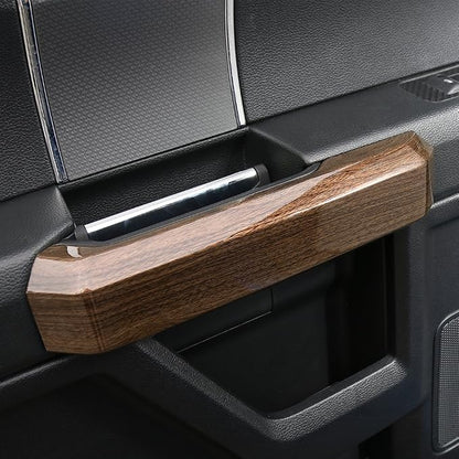 Voodonala Wood Grain Inner Door Handle Covers Trim for Ford F150 2015 2016 2017 2018 2019 2020 (ABS,4Pcs/Set)