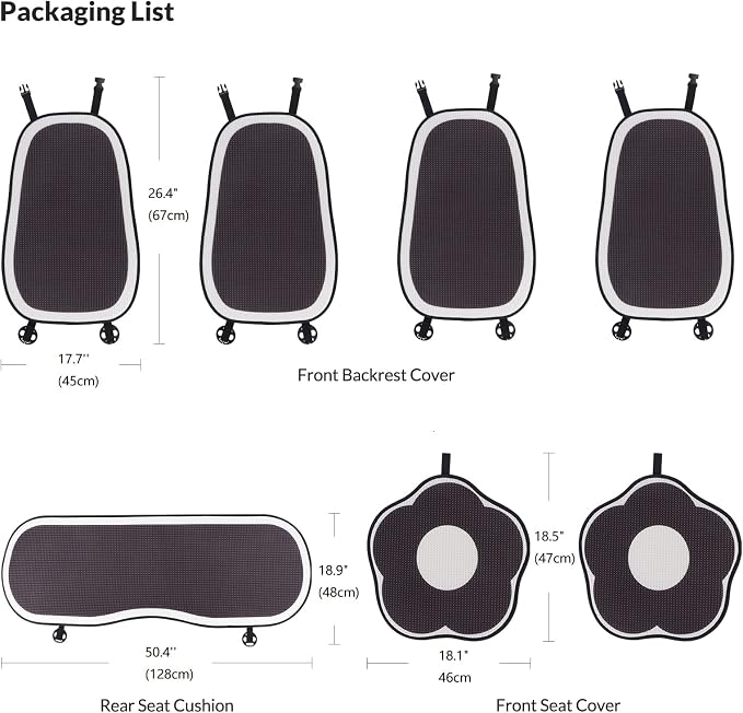 Cute Car Seat Covers Full Set, Universal Fit for Most Cars SUV Pick-up Truck Sedan, Fit for Tesla, Car Accessories for Women Interior, Automotive Vehicle Auto Interior Décor (Full Set)
