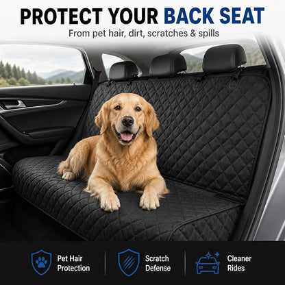 fidozen Waterproof Dog Car Seat Cover for Back Seat: Suitable for Small and Large Dogs, Hammock and Pet Protector, Backseat seat Cover (Full Bench, Large(56" W))