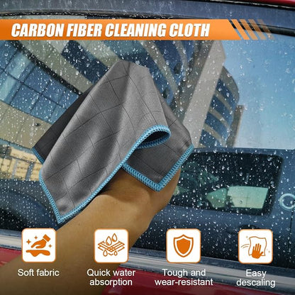 Car Carbon Microfiber Towels, 12" x 12" No Lint No Streak Cleaning Towel, Reusable Soft Car Wash Cloth, Universal Auto Polishing Detailing Rag for Glass Window Mirror(SkyBlue)