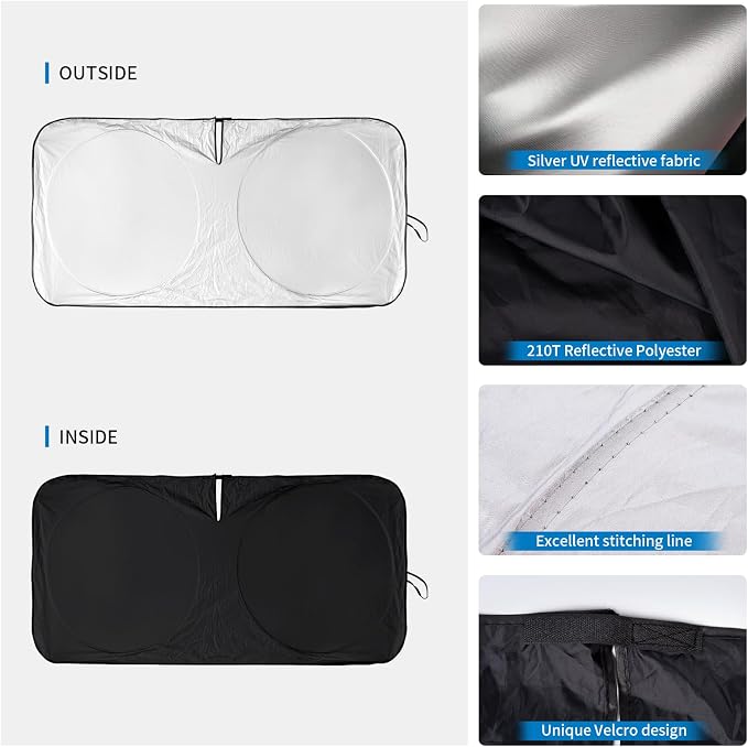 Windshield Sun Shades Sunshade fit for Ford F150 2021-2024 2025 2026 Front Window Shield Sun Visor Protector for Ford F150 F-150 Lariat King Ranch Platinum XL XLT Limited Raptor Truck Car Accessories