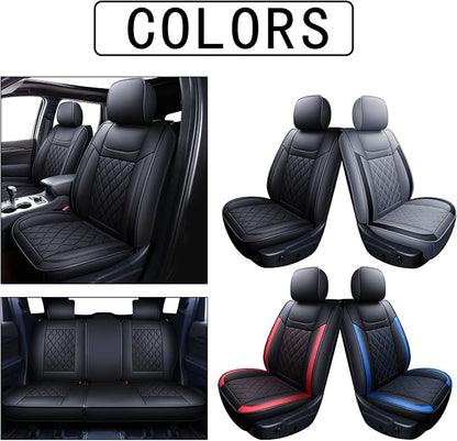 Huidasource Grand Cherokee Seat Covers, Waterproof Leather Customized Car Seat Cushion Covers, Full Set Seat Protectors Compatible with Jeep Grand Cherokee 2011-2022 (5 Pcs Full Set/Black)