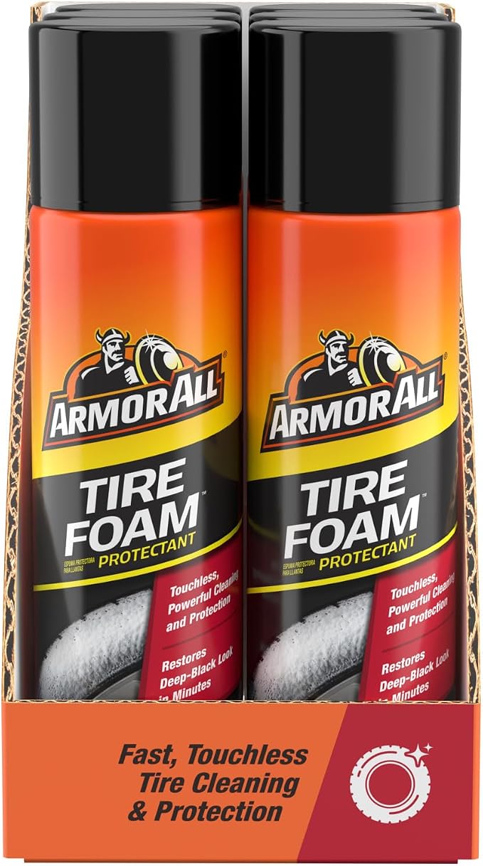 Armor All Tire Foam, Tire Cleaner Spray for Cars, Trucks, Motorcycles, 20 Oz Each, 1.25 Pound (Pack of 2)