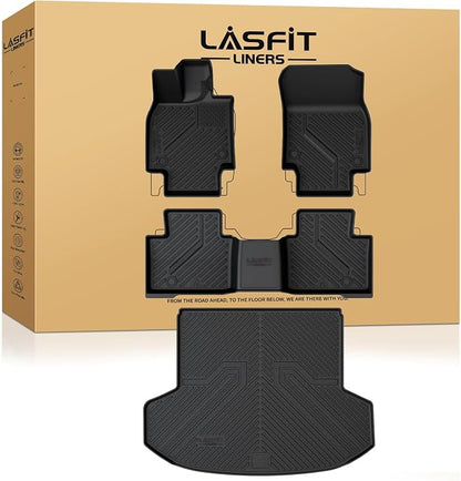 LASFIT Floor Mats & Cargo Mat for Toyota Crown Signia 2025 2026, TPE All Weather Protection Rubber Car Liners Custom Fit for Crown Signia Accessories 1st & 2nd Row & Trunk Mats, Black